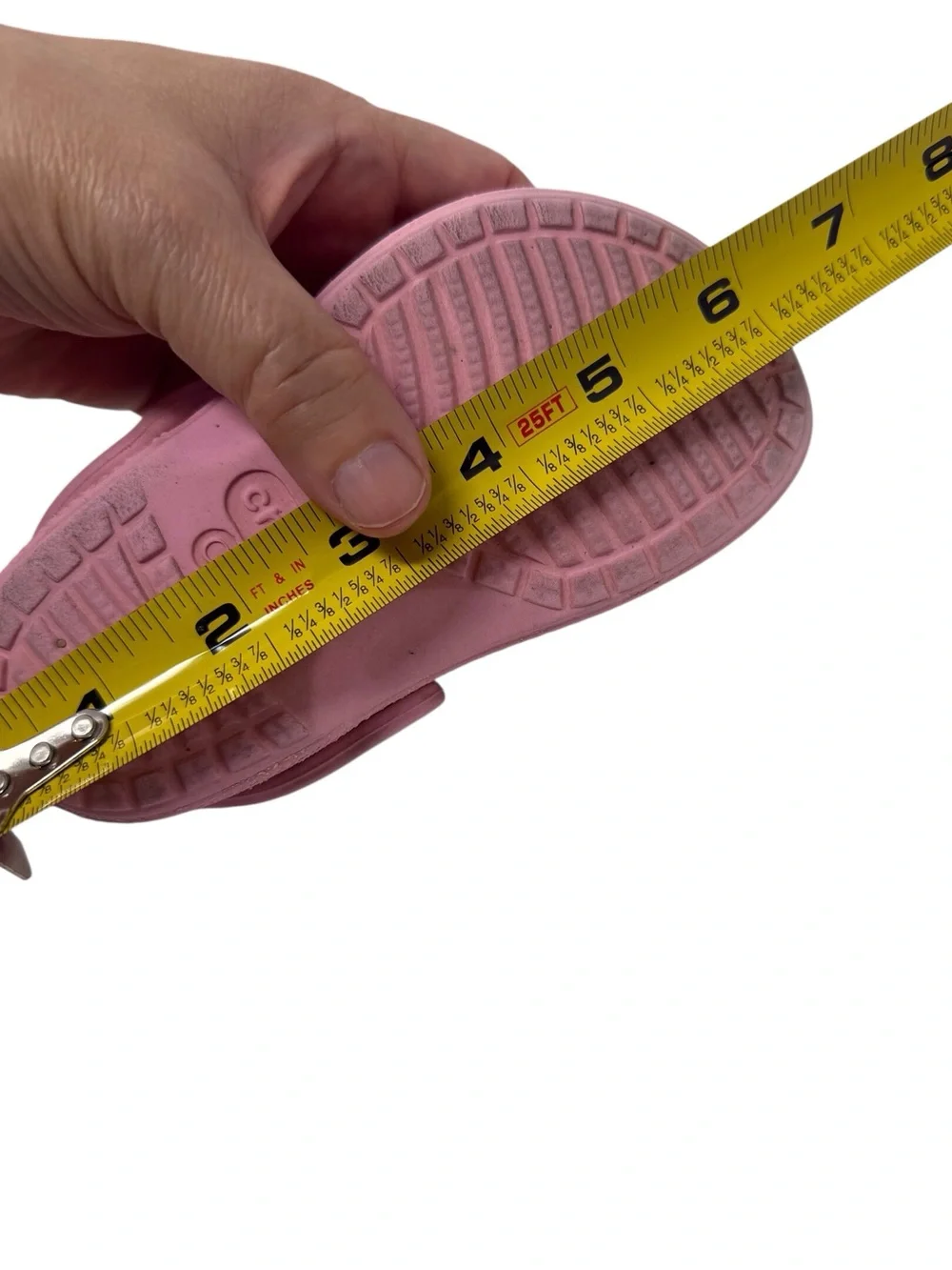 Crocs double strap pink glitter slip on sandals child’s size 8
